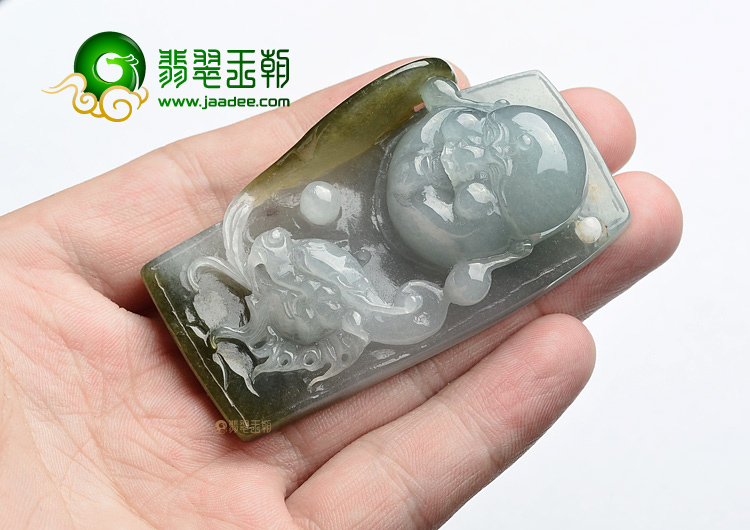 (超值推荐)糯冰种晴水褐黄翡望子成龙挂件