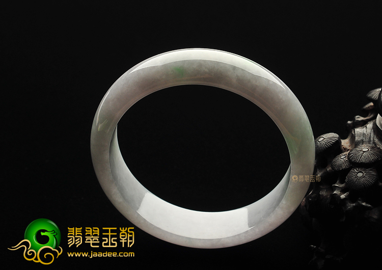 糯冰种淡春带彩手镯(58.1mm)