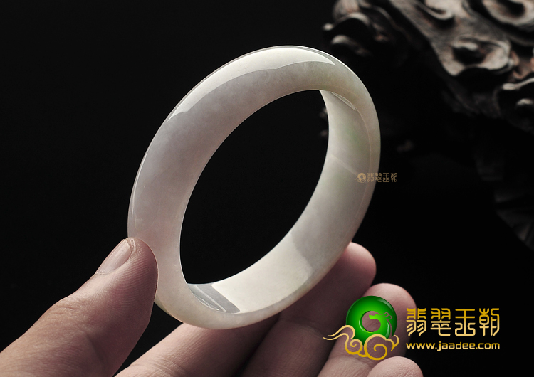 糯冰种淡春带彩手镯(55mm)
