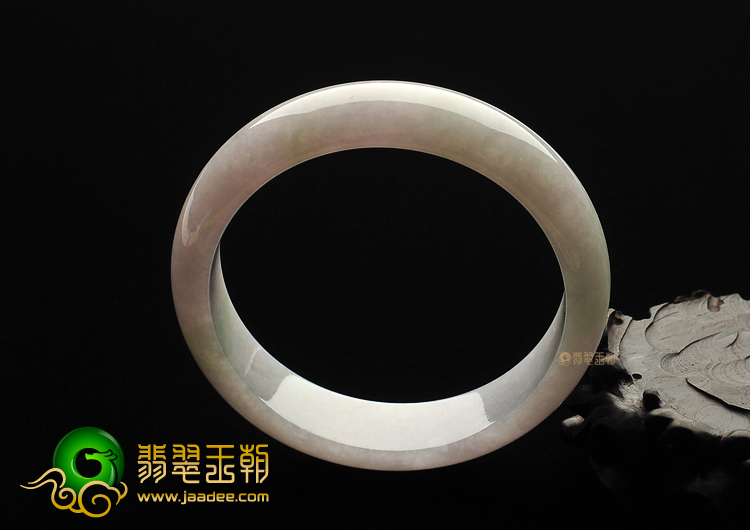 糯冰种淡春带彩手镯(58.1mm)