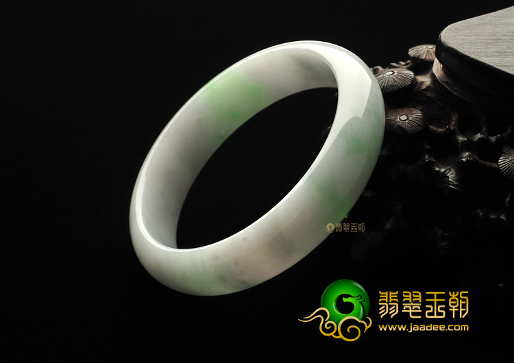 糯冰种淡春带彩手镯(60mm)