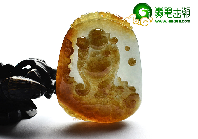 (超值推荐)糯冰种红黄翡玉佛挂件
