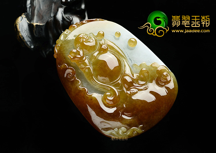 (超值推荐)糯冰种红黄翡玉佛挂件
