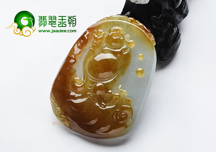 (超值推荐)糯冰种红黄翡玉佛挂件
