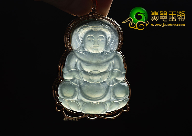 (超值推荐)冰种晴水镶玫瑰金观音胸坠(真钻)