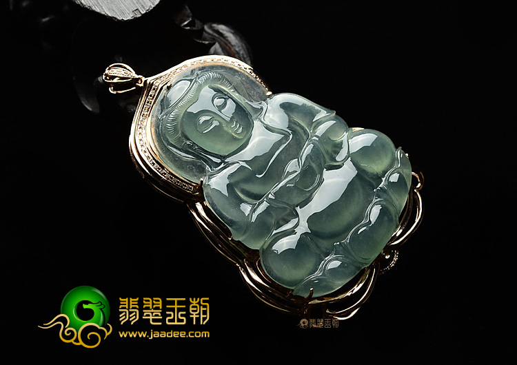 (超值推荐)冰种晴水镶玫瑰金观音胸坠(真钻)