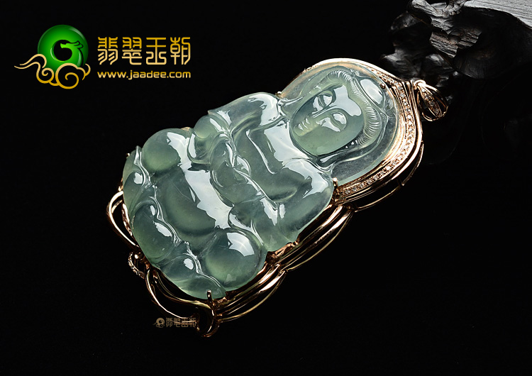 (超值推荐)冰种晴水镶玫瑰金观音胸坠(真钻)
