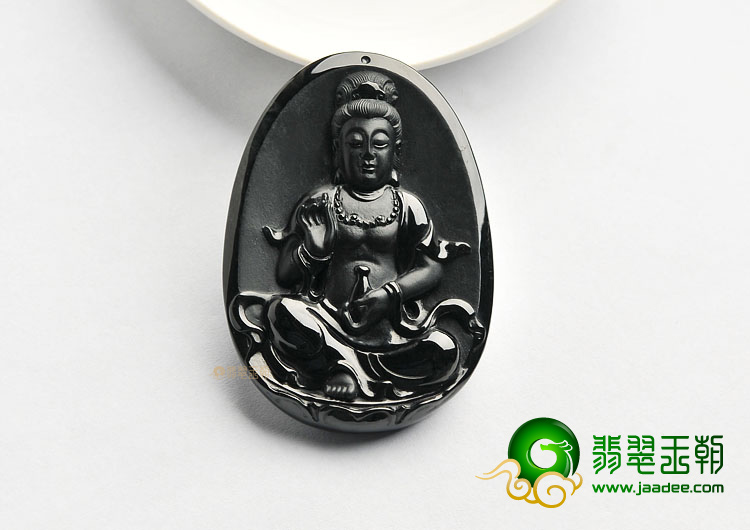 (超值推荐)冰种墨翠观音挂件