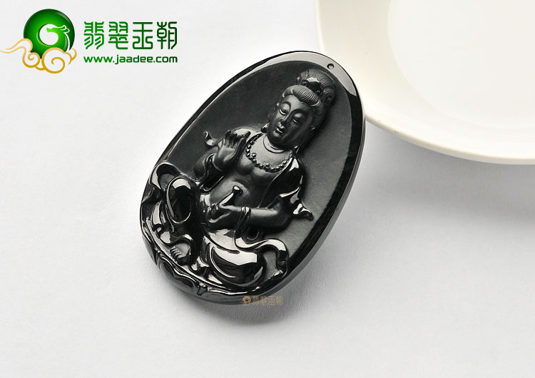 (超值推荐)冰种墨翠观音挂件