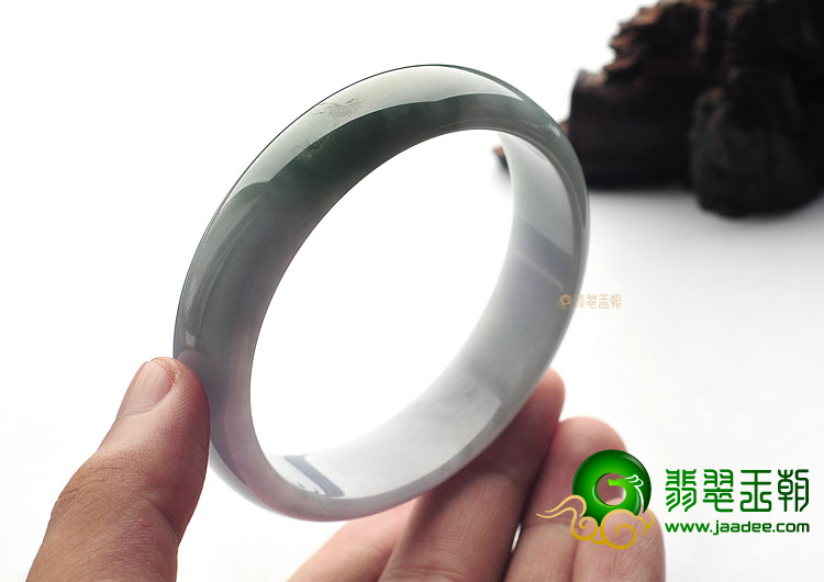 糯冰种紫罗兰飘花手镯(63mm)