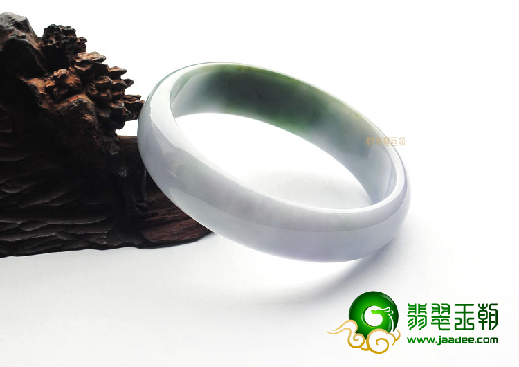 糯冰种紫罗兰飘花手镯(63mm)