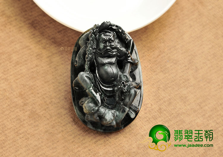 （一口价扫货）糯冰种墨色不动尊菩萨挂件
