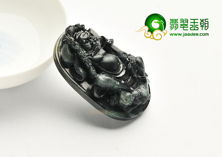 （一口价扫货）糯冰种墨色不动尊菩萨挂件