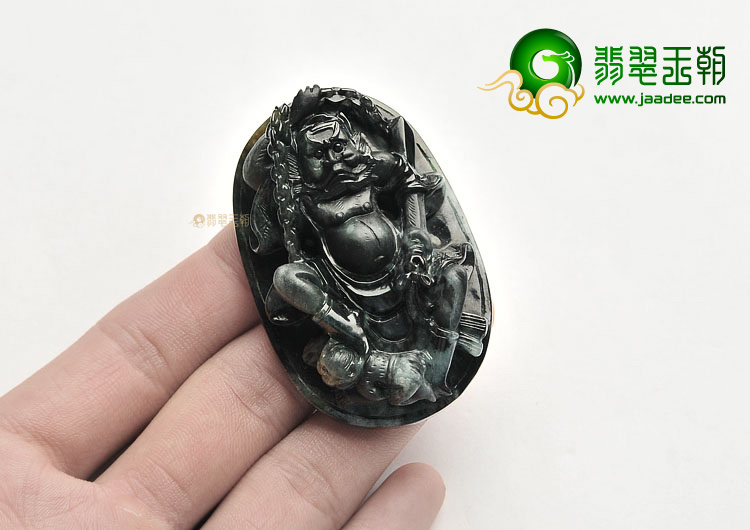 （一口价扫货）糯冰种墨色不动尊菩萨挂件