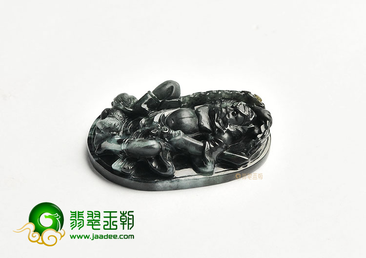 （一口价扫货）糯冰种墨色不动尊菩萨挂件