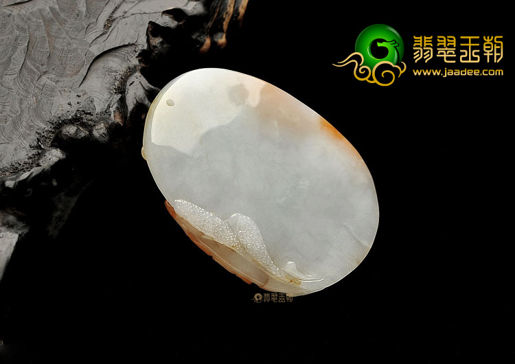 糯冰种红黄翡花开富贵挂件