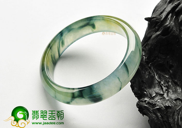 冰种黄翡飘花手镯(60.5mm)