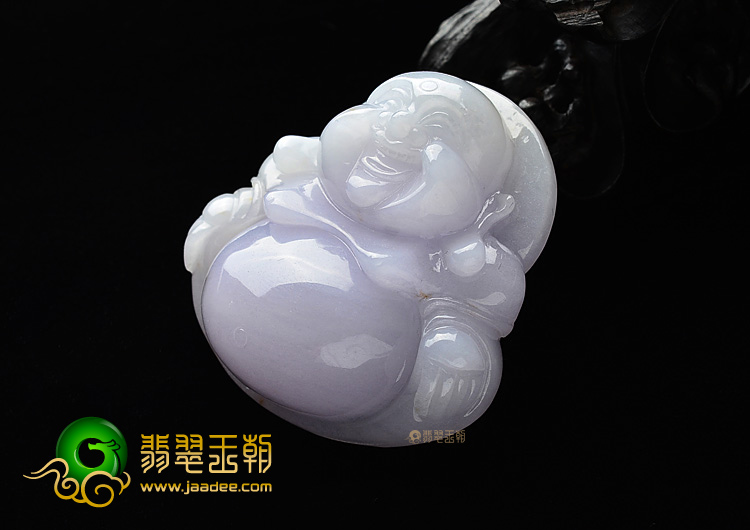 (超值推荐)糯冰种紫罗兰略带黄翡玉佛挂件