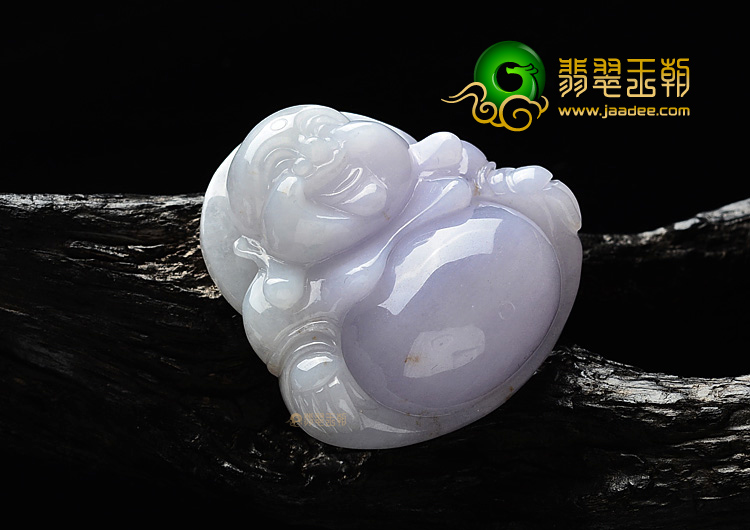 (超值推荐)糯冰种紫罗兰略带黄翡玉佛挂件