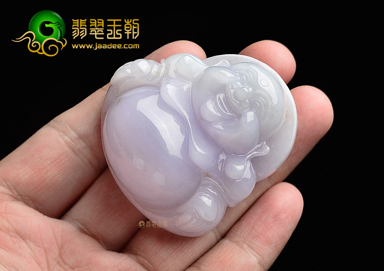 (超值推荐)糯冰种紫罗兰略带黄翡玉佛挂件