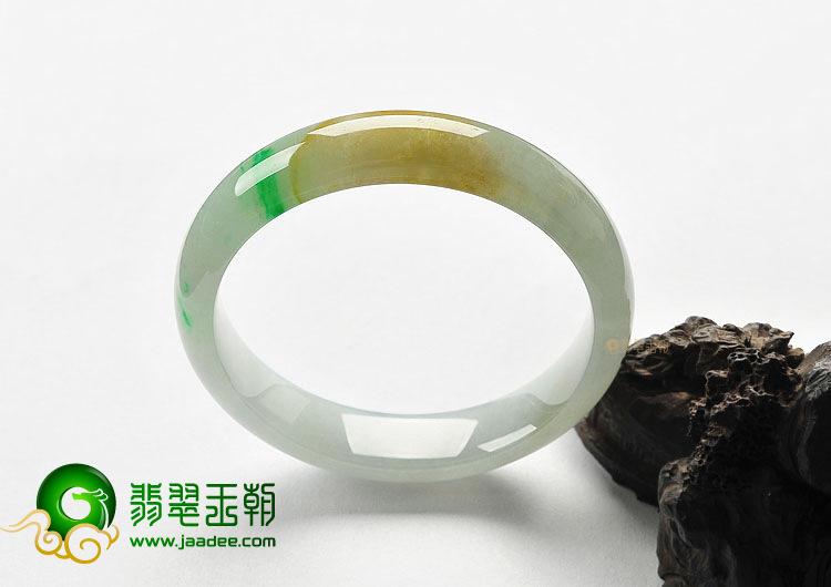 (超值推荐)冰种黄加绿手镯(58mm)