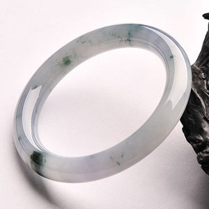 （超值推荐）冰种淡紫罗兰飘花圆条手镯(54.5mm)