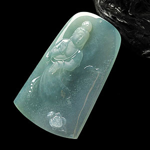 冰种晴水心莲花开挂件