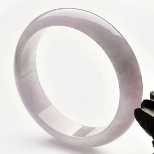 糯冰种淡紫罗兰手镯(56.5mm)