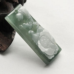 冰种晴水花开富贵挂件