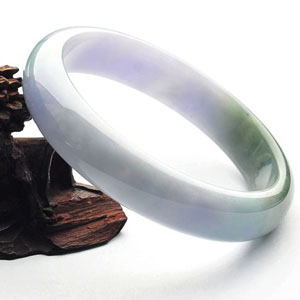 糯冰种紫罗兰飘花手镯(63.1mm)