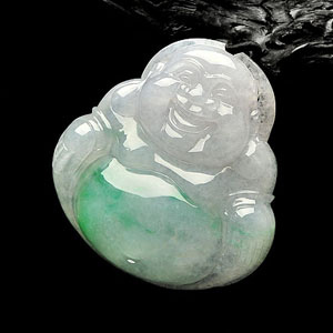(超值推荐)糯冰种飘翠玉佛挂件
