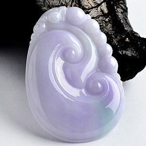 (超值推荐)糯冰种紫罗兰如意挂件