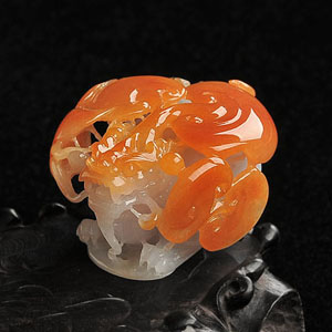 (超值推荐)糯冰种红黄翡貔貅如意挂件