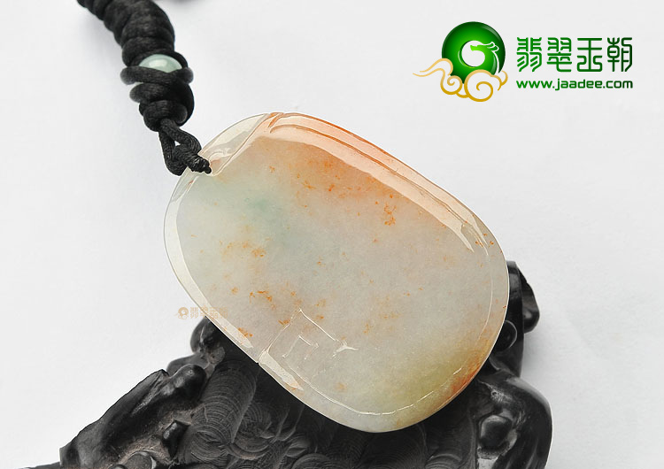 冰种淡红黄翡飘花福临门挂件