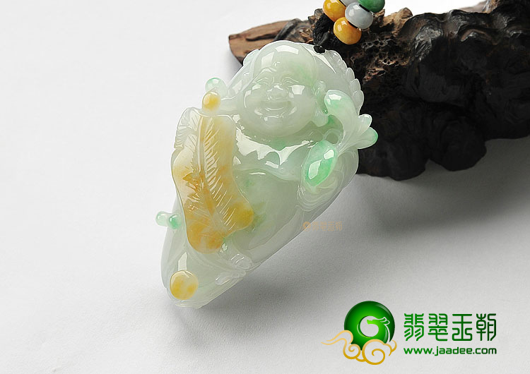 (超值推荐)糯冰种三彩纳福挂件