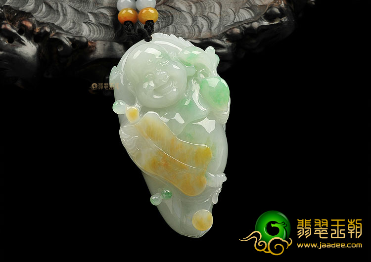 (超值推荐)糯冰种三彩纳福挂件