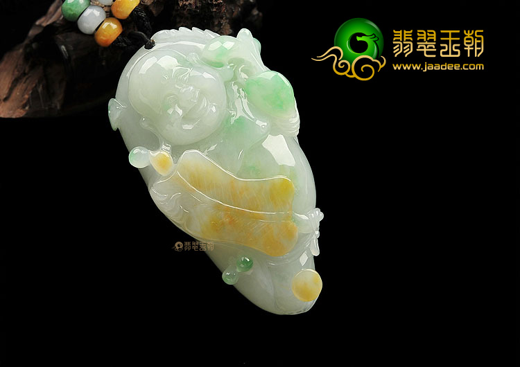 (超值推荐)糯冰种三彩纳福挂件