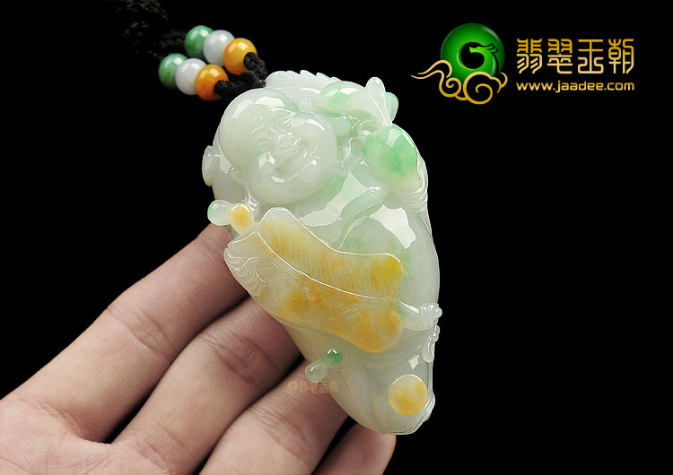 (超值推荐)糯冰种三彩纳福挂件