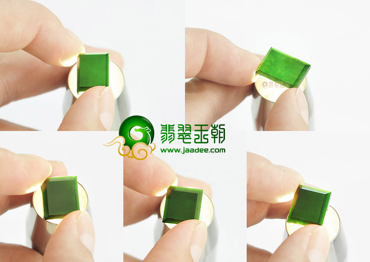 冰玻种墨翠戒面(单价)