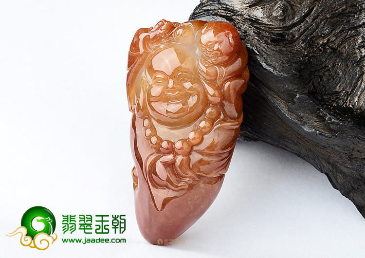 (超值推荐)糯冰种红翡童子拜佛挂件