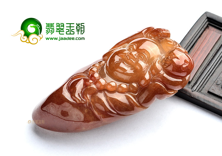 (超值推荐)糯冰种红翡童子拜佛挂件