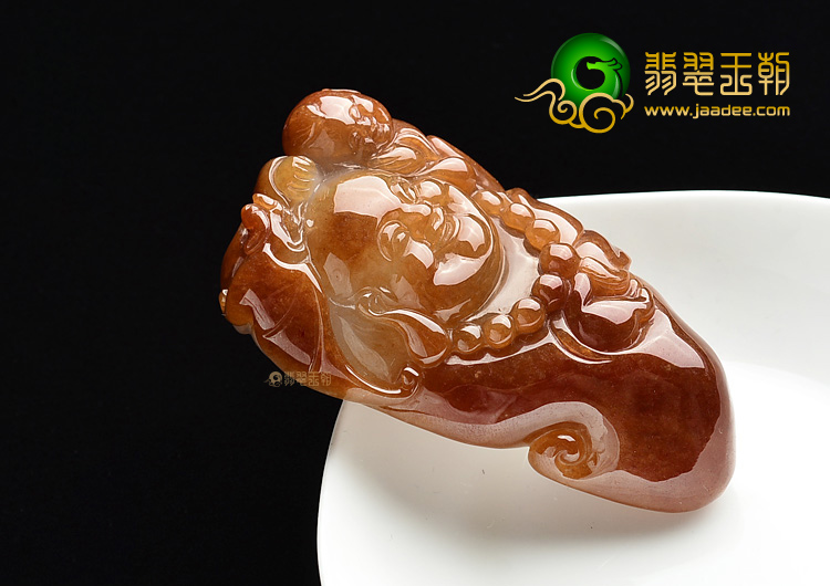 (超值推荐)糯冰种红翡童子拜佛挂件