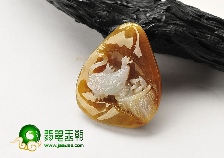 (超值推荐)冰种褐黄翡玉鼠运财挂件