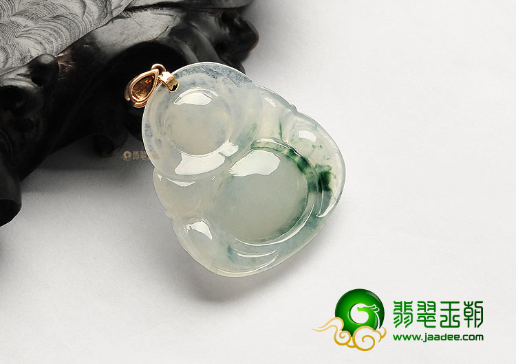 (超值推荐)冰种飘花玉佛挂件
