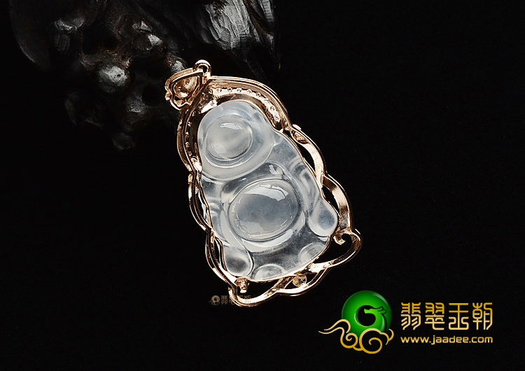 (超值推荐)冰种无色镶玫瑰金站佛胸坠(真钻)