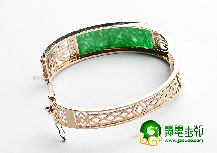 (超值推荐)冰种花青镶玫瑰金贵妃镯(49.4mm-56.5mm)(真钻)