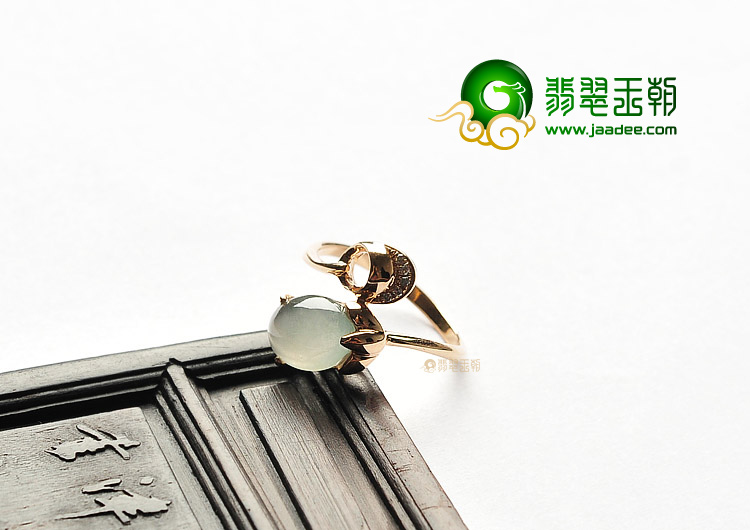 （成本清仓）冰种无色镶玫瑰金钻石戒指