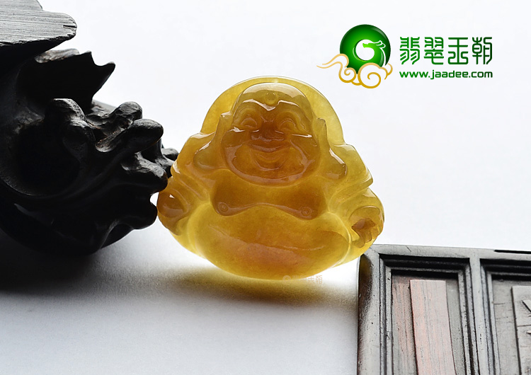 (超值推荐)糯冰种褐黄翡玉佛挂件 