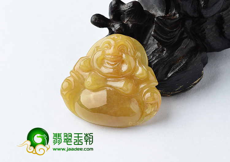 (超值推荐)糯冰种褐黄翡玉佛挂件 