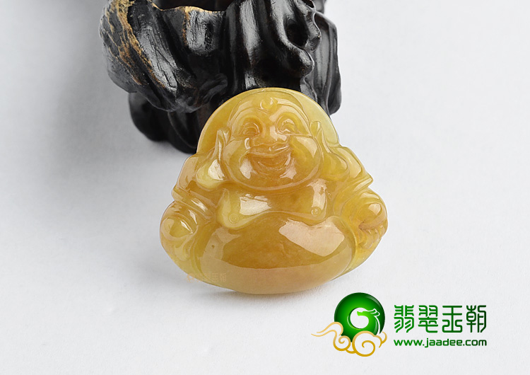 (超值推荐)糯冰种褐黄翡玉佛挂件 